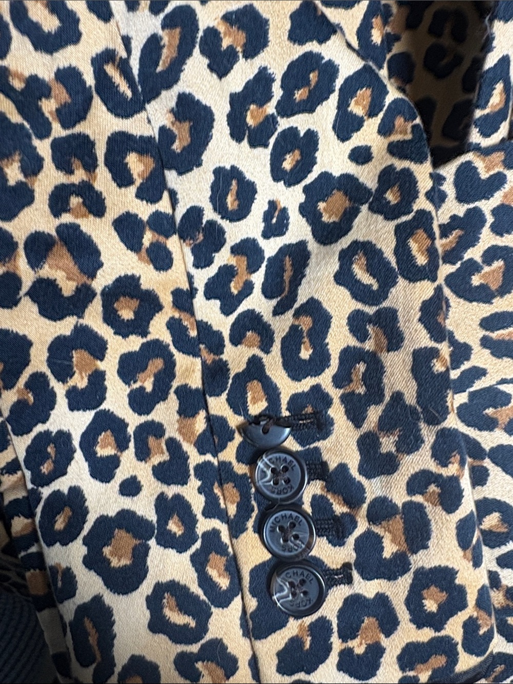 Michael Kors Leopard Print Blazer Jacket - Tan & Black - Picture 4 of 6